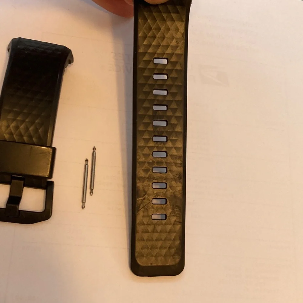 Used Casio Pro Trek WSD-F20 strap with spring bars, black rubber